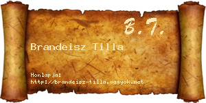 Brandeisz Tilla névjegykártya